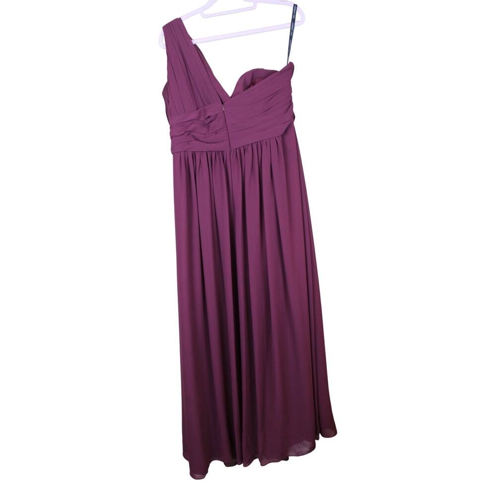 Bill Levkoff Eggplant Purple One Shoulder Bridesmaid Prom Evening Maxi Gown - Picture 5 of 10